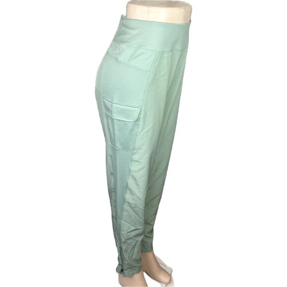 Free Country XL Green Moss Flat Stretch Waist Flap Hip Pockets Zip Ankle Pants - Picture 3 of 6